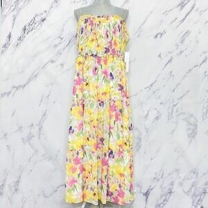 ML Monique Lhuillier | Blooming Field Smocked Midi Dress | Sz 16
